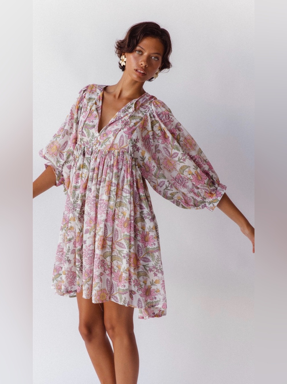 DAUGHTERS OF INDIA KYRA MINI DRESS ~ FUCHSIA BLOOM